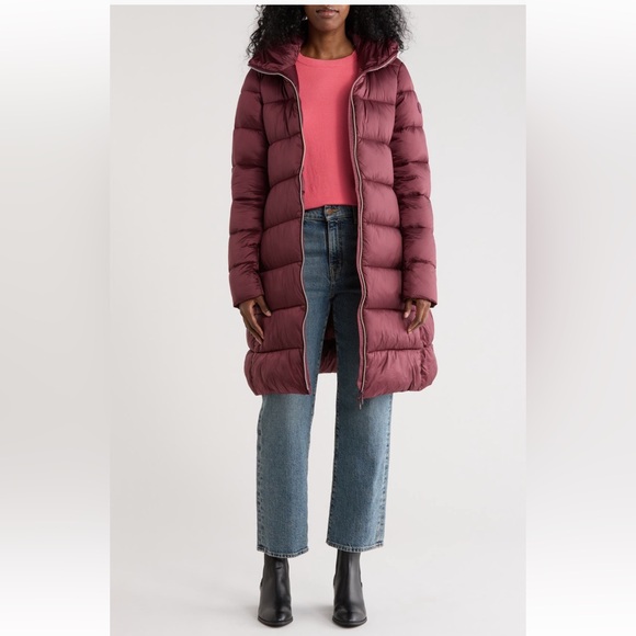 SAVE THE DUCK Luciana Puffer Coat Wine Red Color - Picture 2 of 4